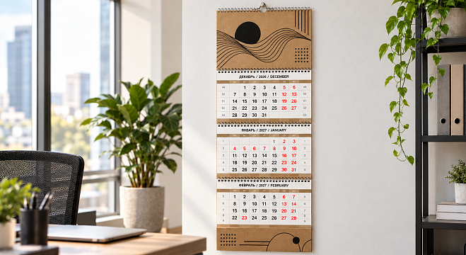 Календарь квартальный на пружине (Calendar 40_2)